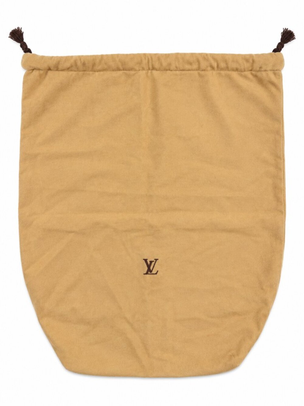 Louis Vuitton Vintage Tan Drawstring Dust Bag Storage Cover 17" x 19"